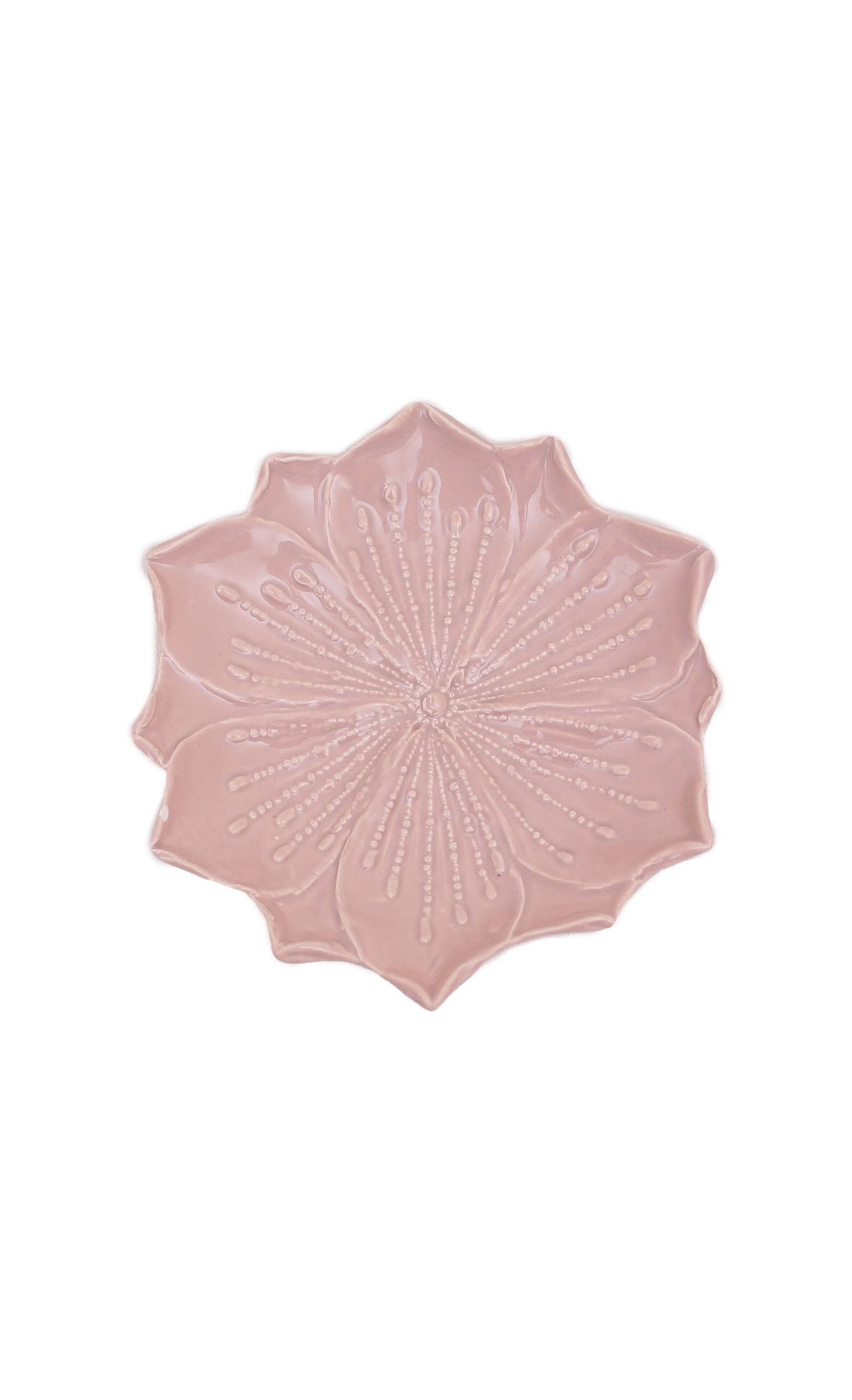 Platter - Side plate - Flower - Porcelain - Light pink - Ceramic - Small