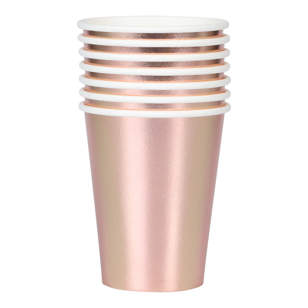 Paperimukit Cups Rose Gold 8kpl - 2