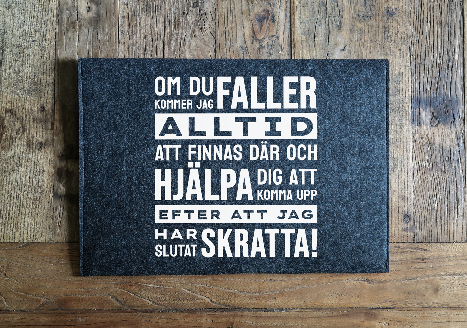 Laptopfodral - "Om du faller" Roligt citat