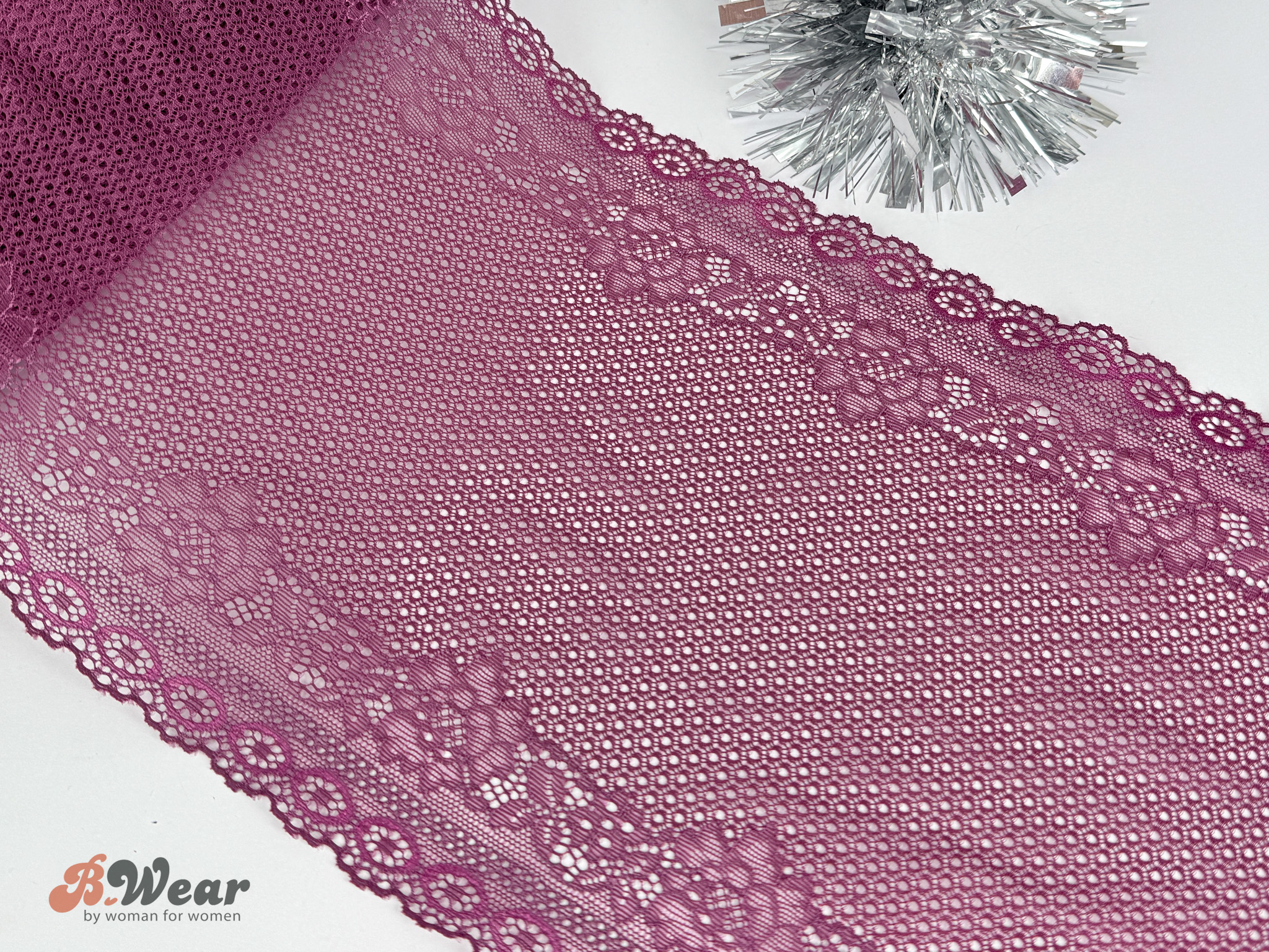 Burgundy stretch lace - 21 cm