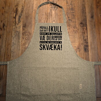 Förkläde Ljunggrön - "Påfall dæ dett ikull" Jamska