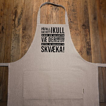 Förkläde Ljunggrå - "Påfall dæ dett ikull" Jamska