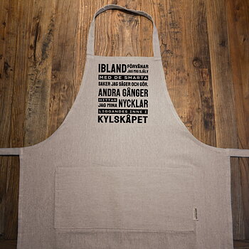 Förkläde Ljunggrå - "mina nycklar" Roligt citat