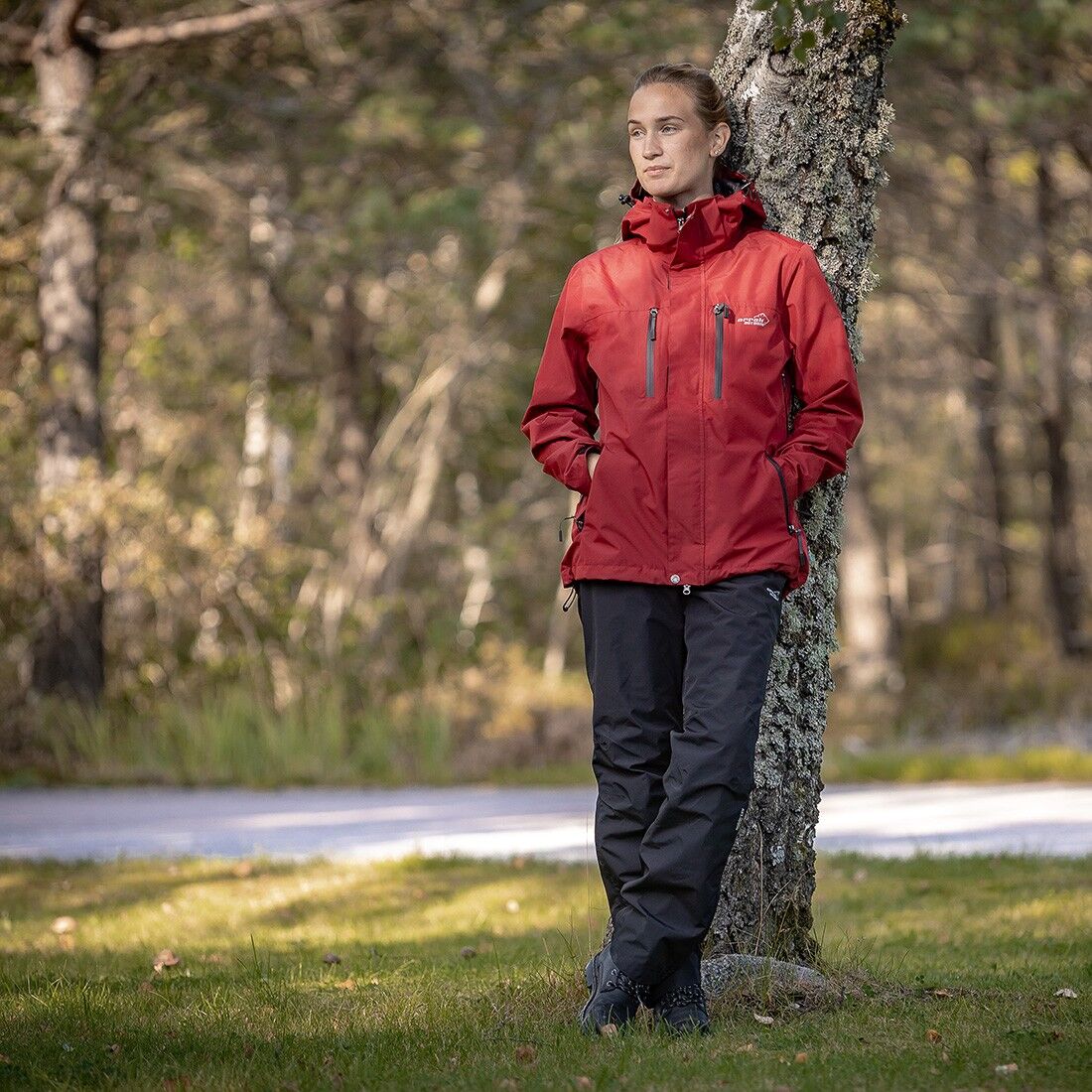 Arrak Outdoor Rain Jacket Women - Red - 10,000 mm water column