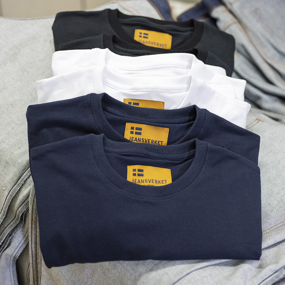 Robust T-shirt med stretch, mørkeblå - 4