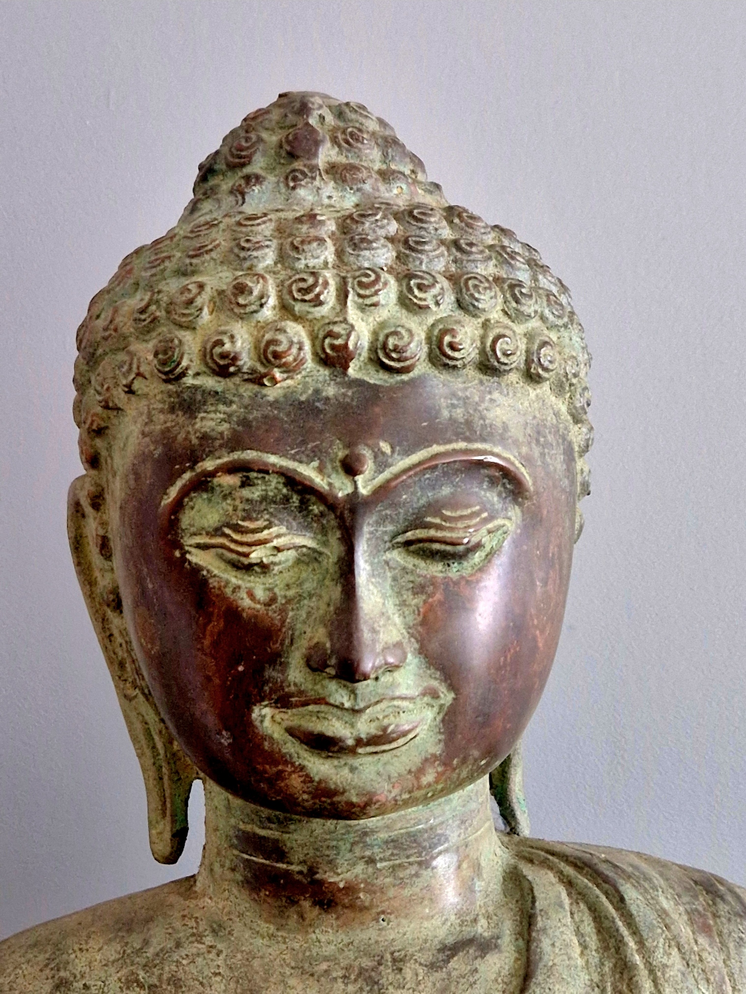 Ärgad  Koppar Buddha staty med Mudra  - 6