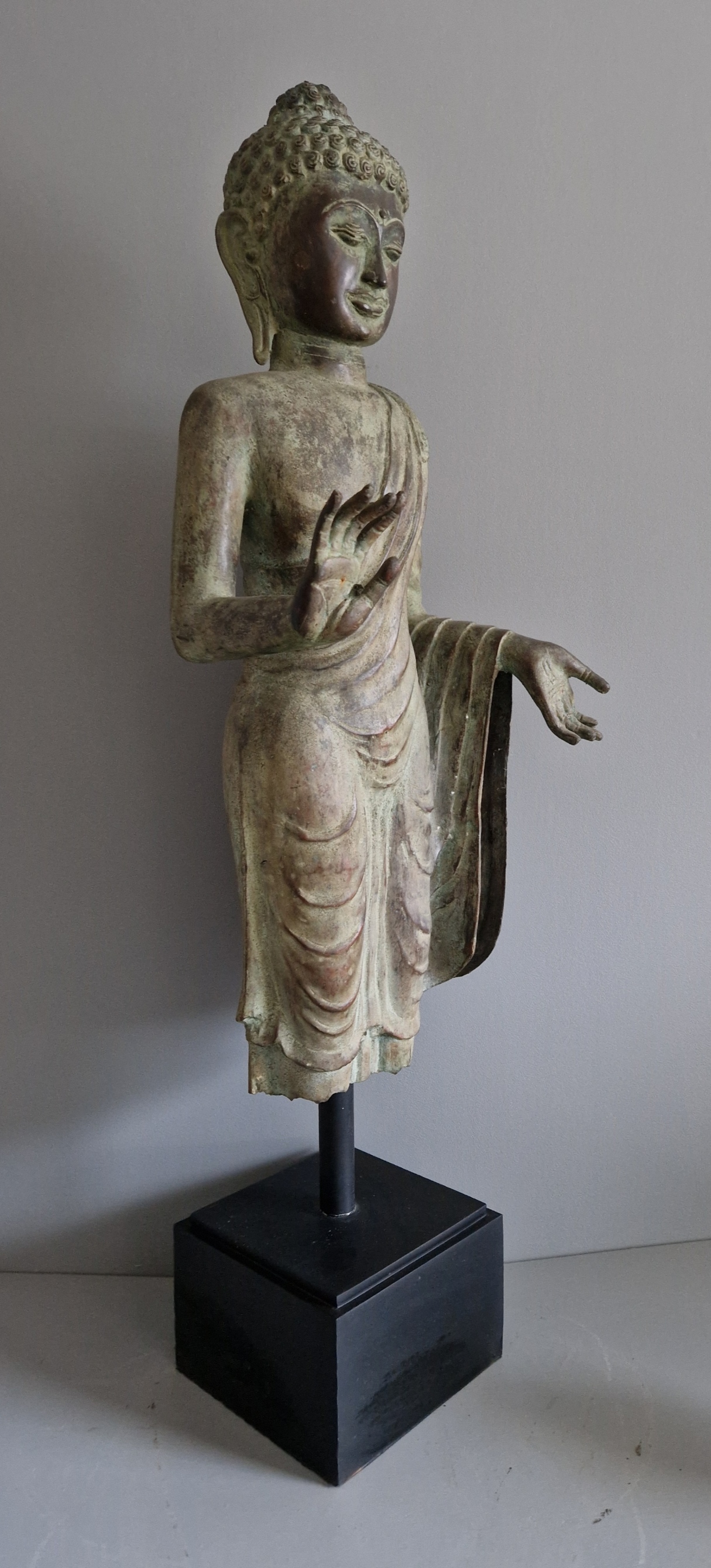 Ärgad  Koppar Buddha staty med Mudra  - 2