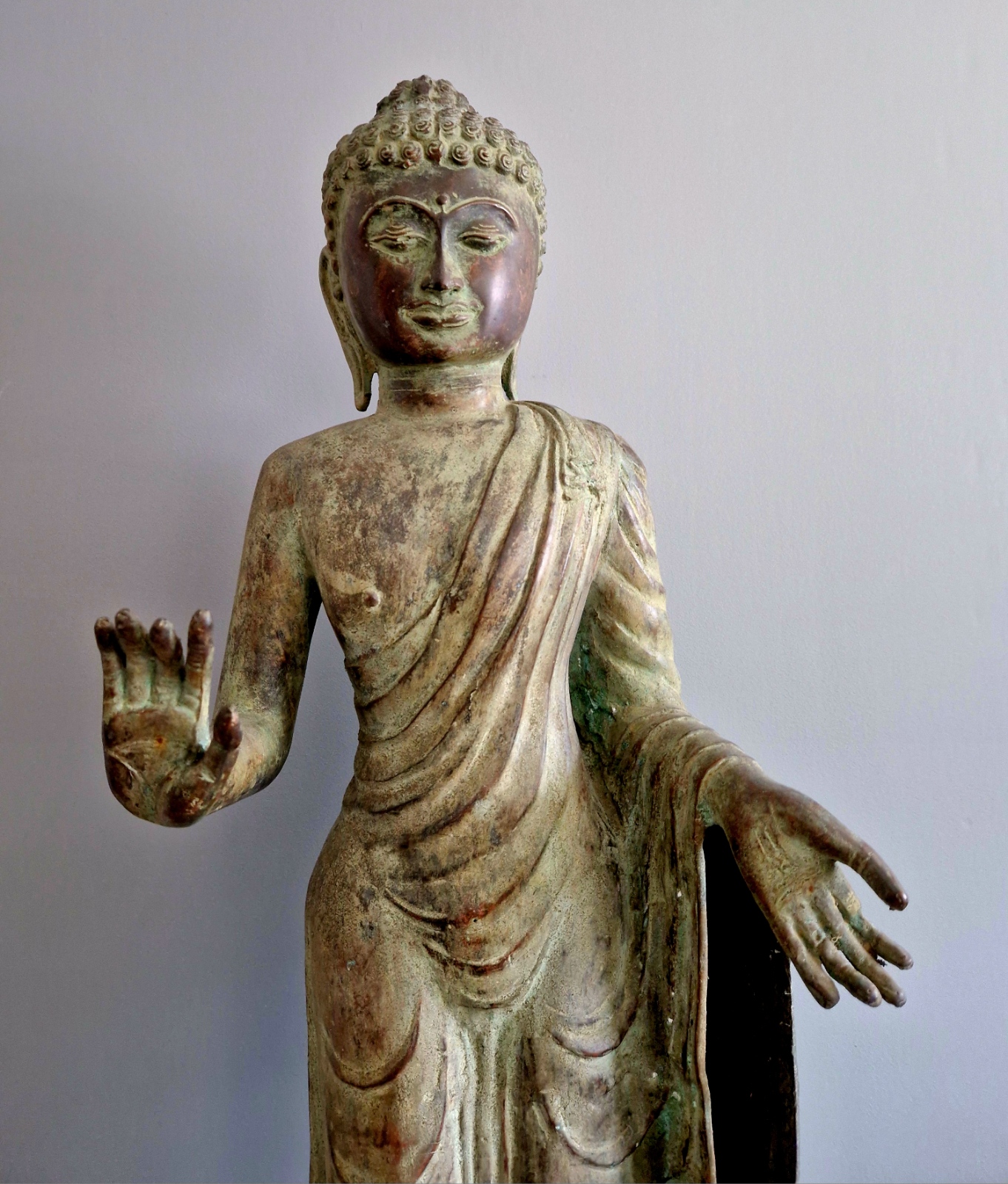Ärgad  Koppar Buddha staty med Mudra  - 5