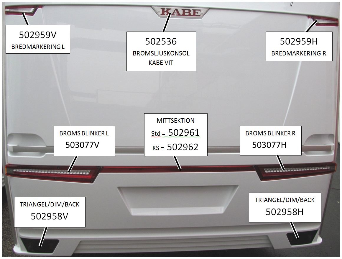 Rear lighting Triangle / Dim / Back Right Kabe