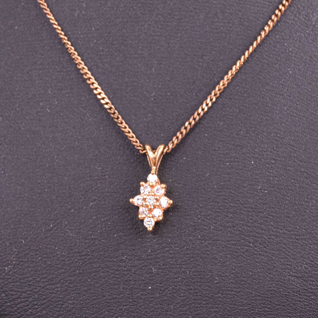 Kultainen riipus, tähti timanteilla tot. 0,25ct, Vintage - 3