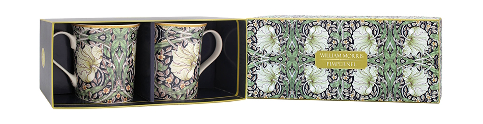 William Morris 2 muggar i presentbox - Pimpernel Midnight - 2