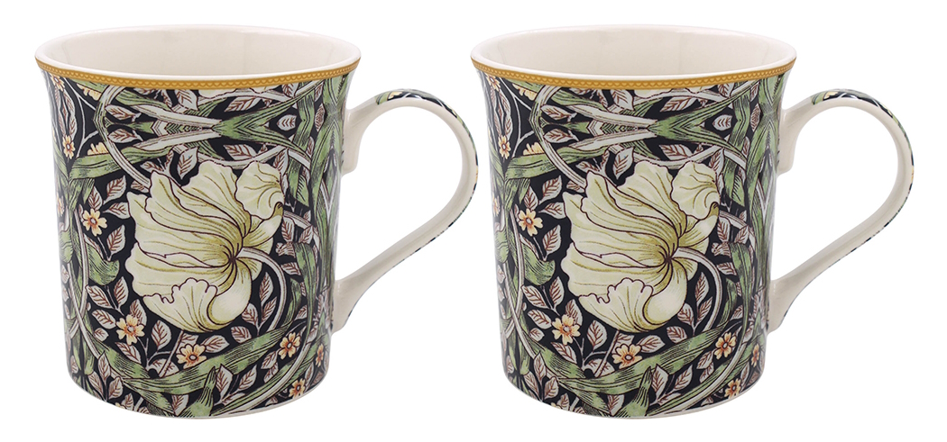 William Morris 2 muggar i presentbox - Pimpernel Midnight