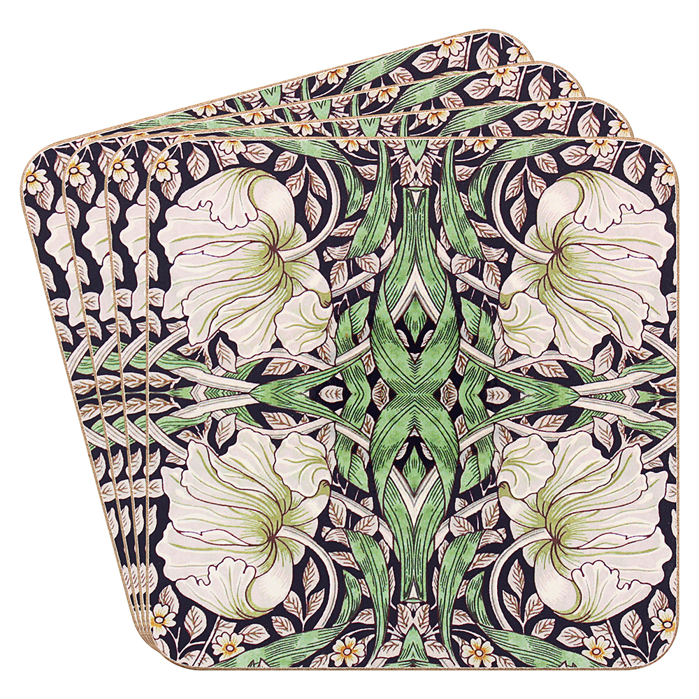 William Morris Glasunderlägg 4-pack - Pimpernel Midnight