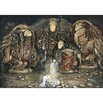 Postcard John Bauer Prinsessan och trollmor