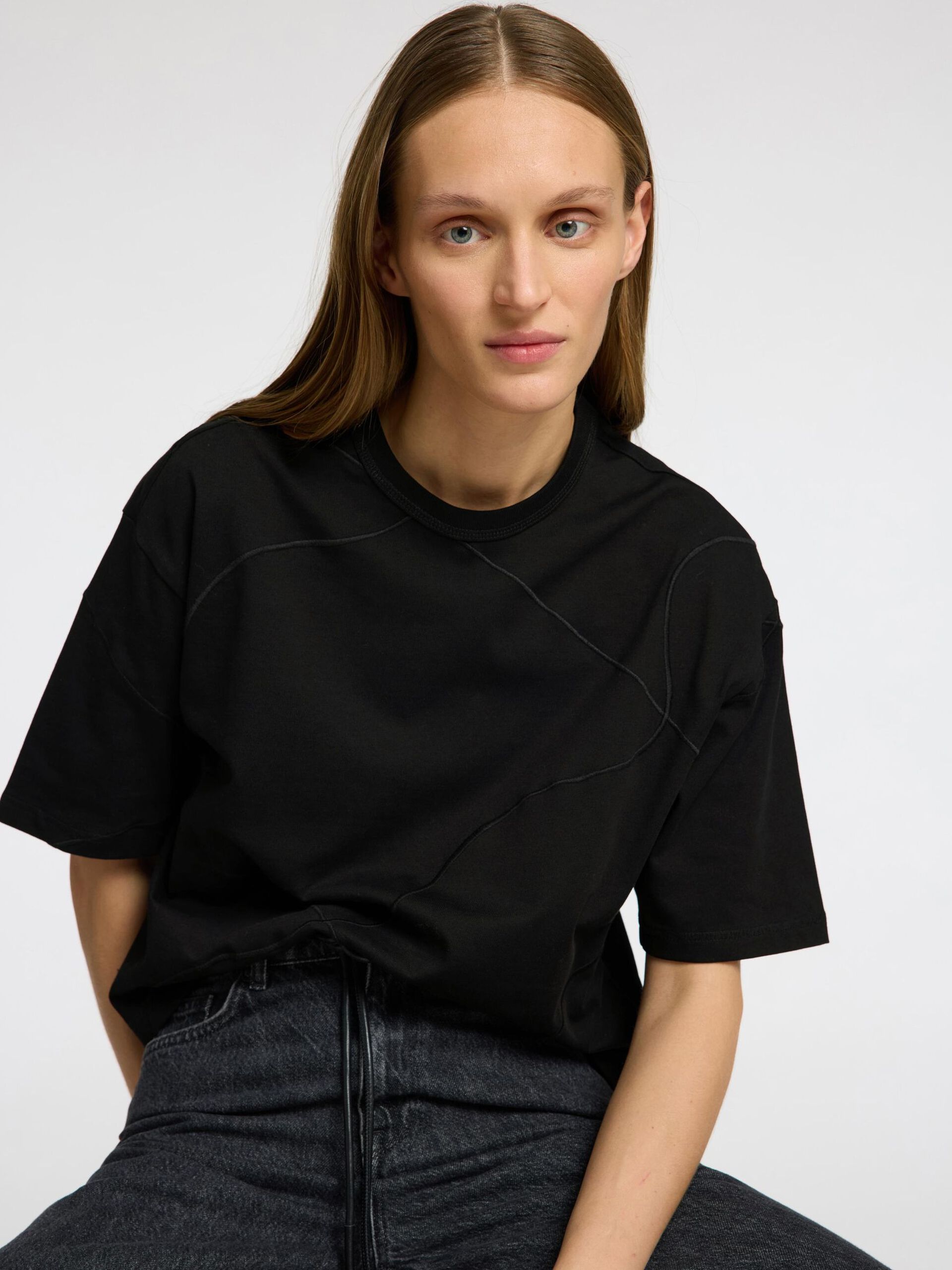 Selected Femme Embroidered T-shirt Black - 6