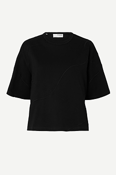 Selected Femme Embroidered T-shirt Black