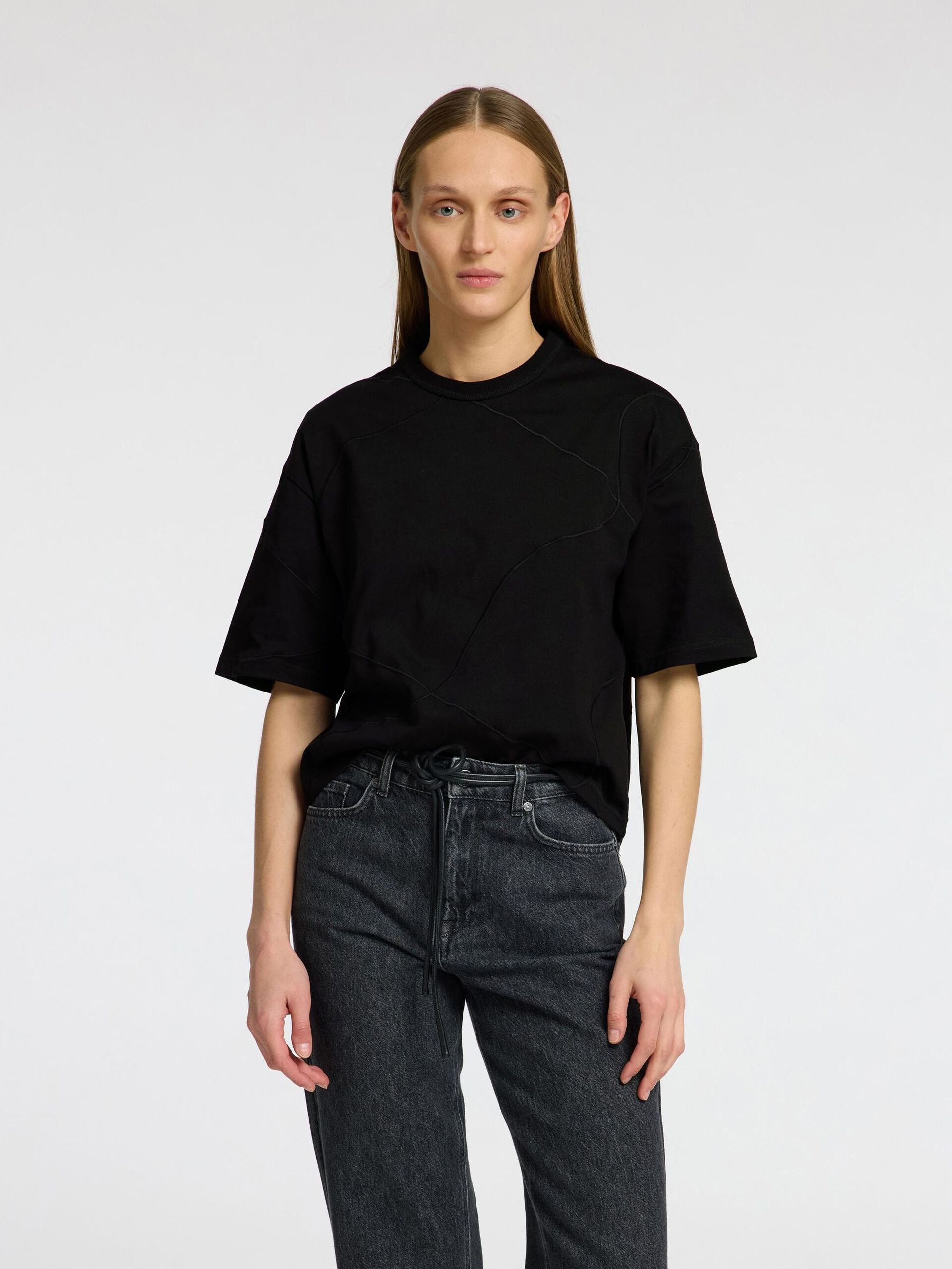Selected Femme Embroidered T-shirt Black - 3