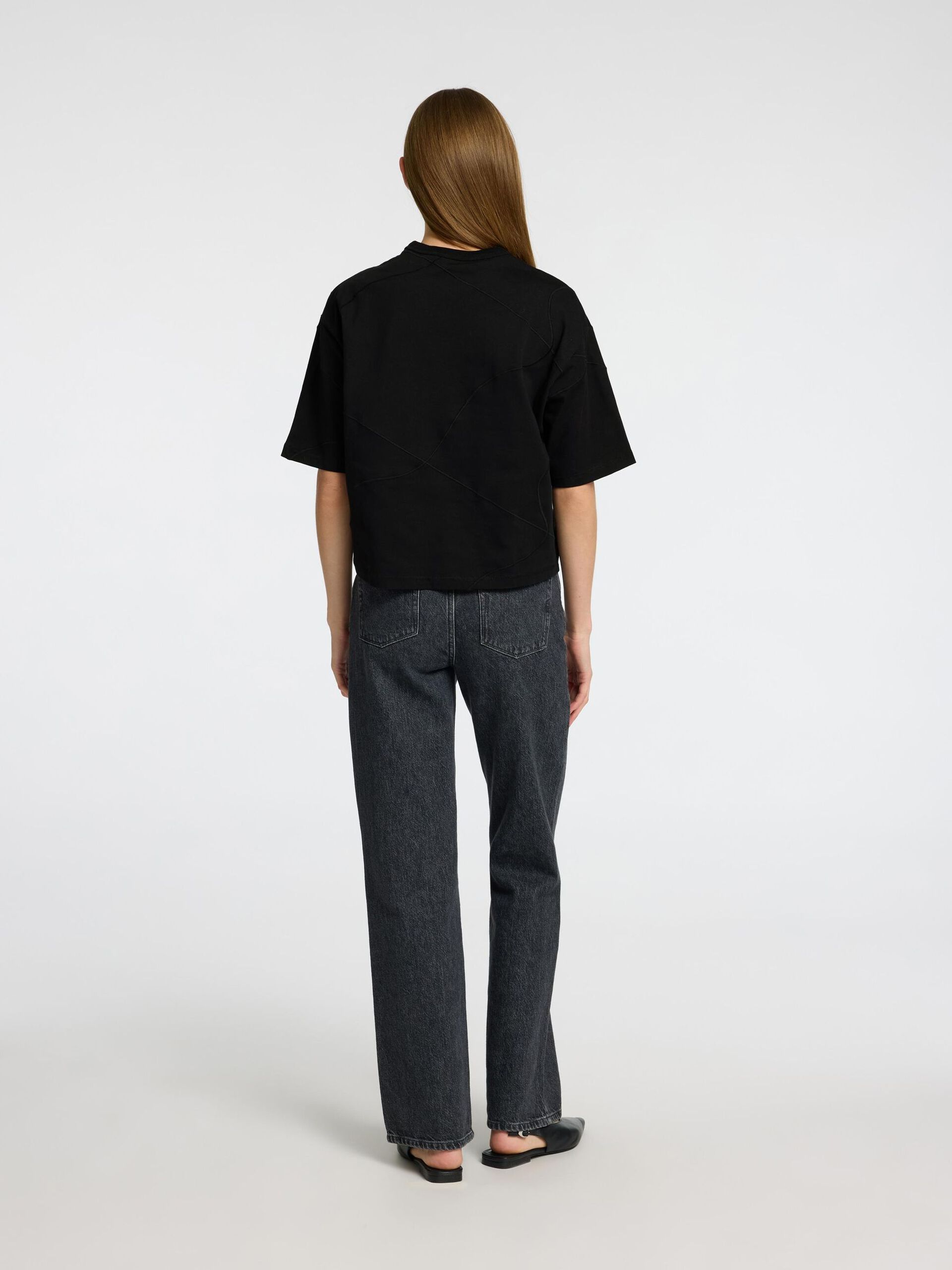 Selected Femme Embroidered T-shirt Black - 4