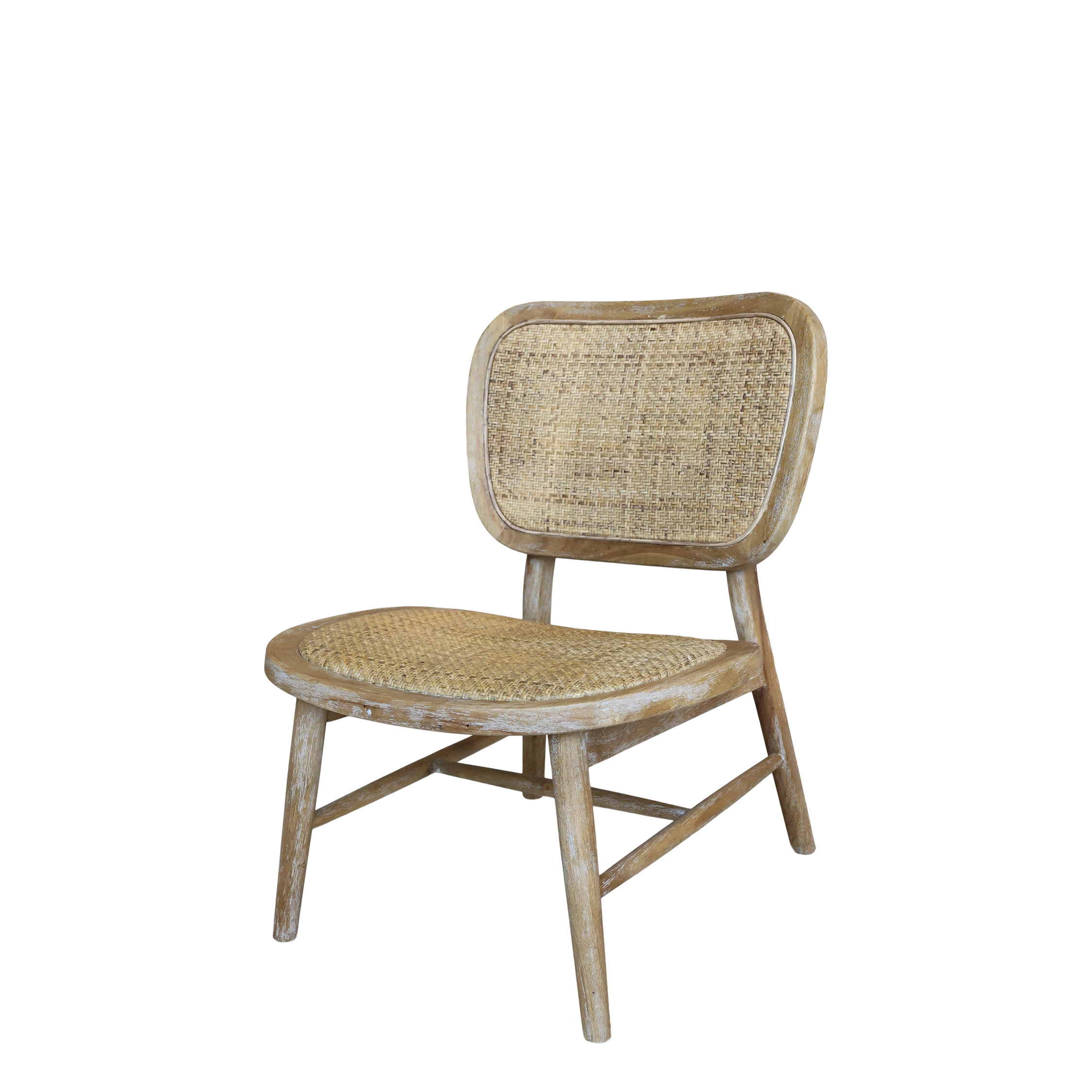 Loungefåtölj med flätad sits & rygg - Fåtölj - H78,5/L60/B62 cm - Natur - 2