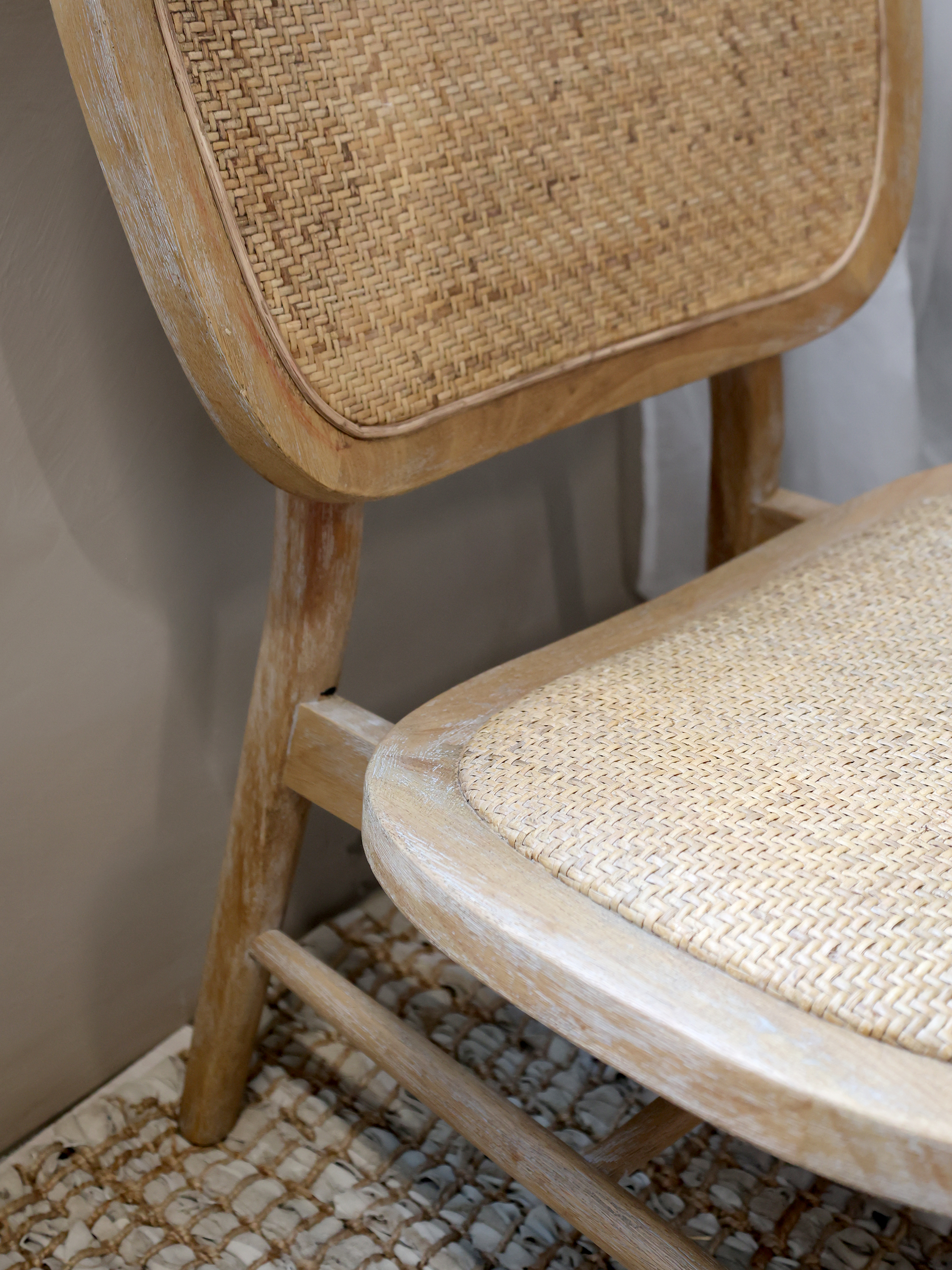 Loungefåtölj med flätad sits & rygg - Fåtölj - H78,5/L60/B62 cm - Natur - 4