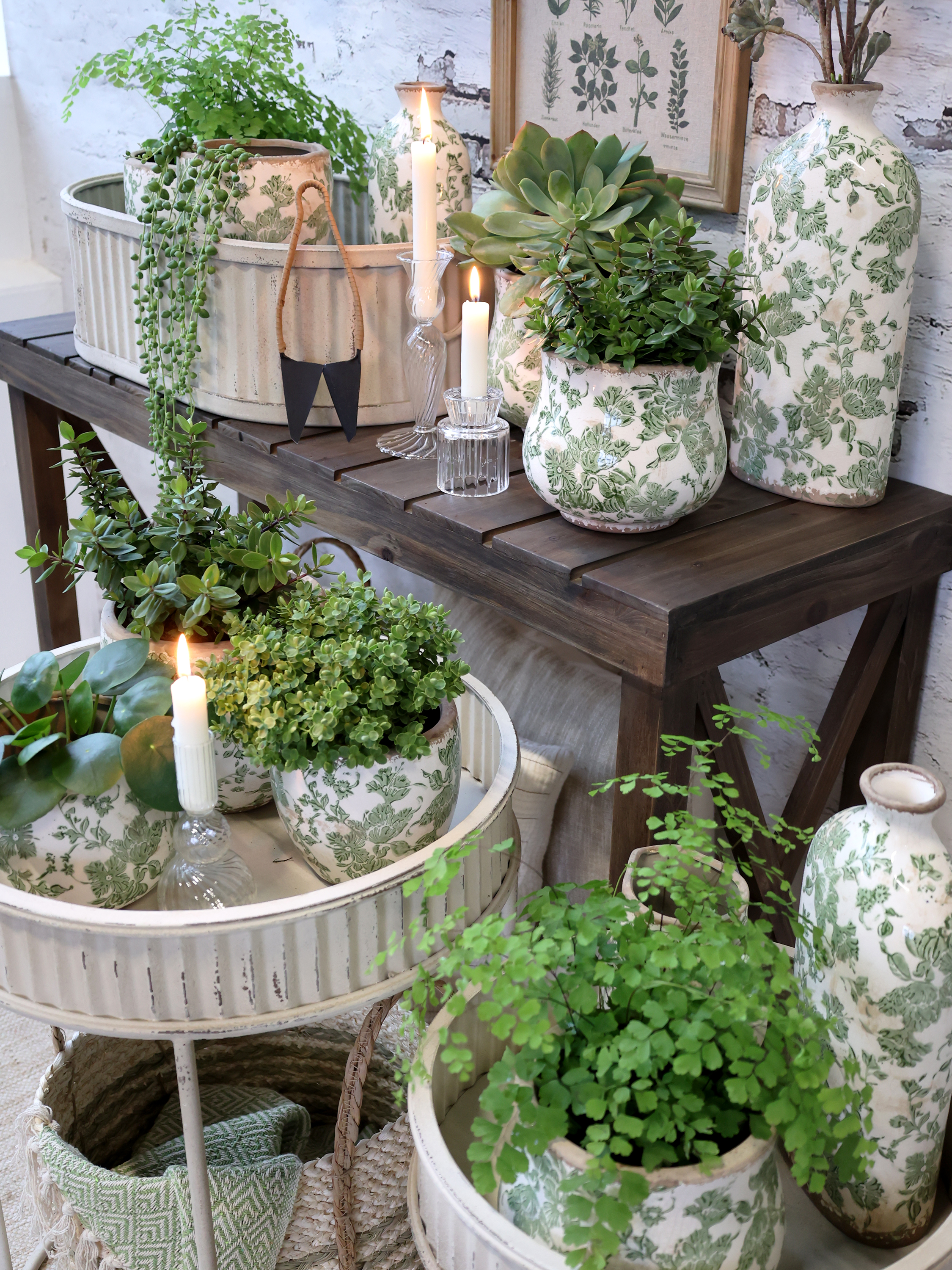 Side table - H77/L105.5/W36 cm - Natural - 2