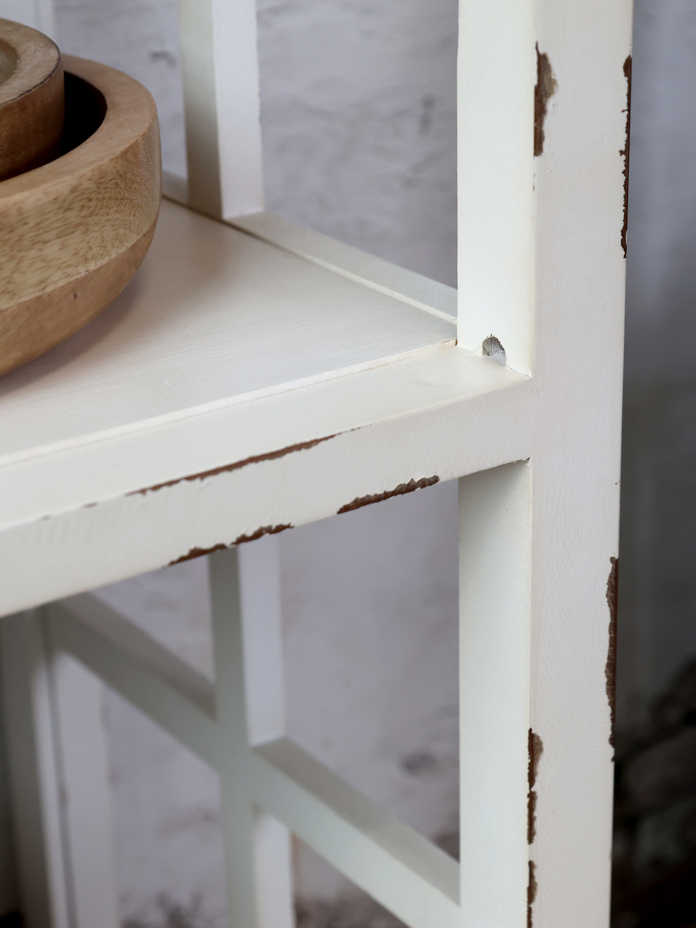 Bord med hylla - Sidobord - H90/L60/B35 cm - Antik Creme - 2 Pack - 9