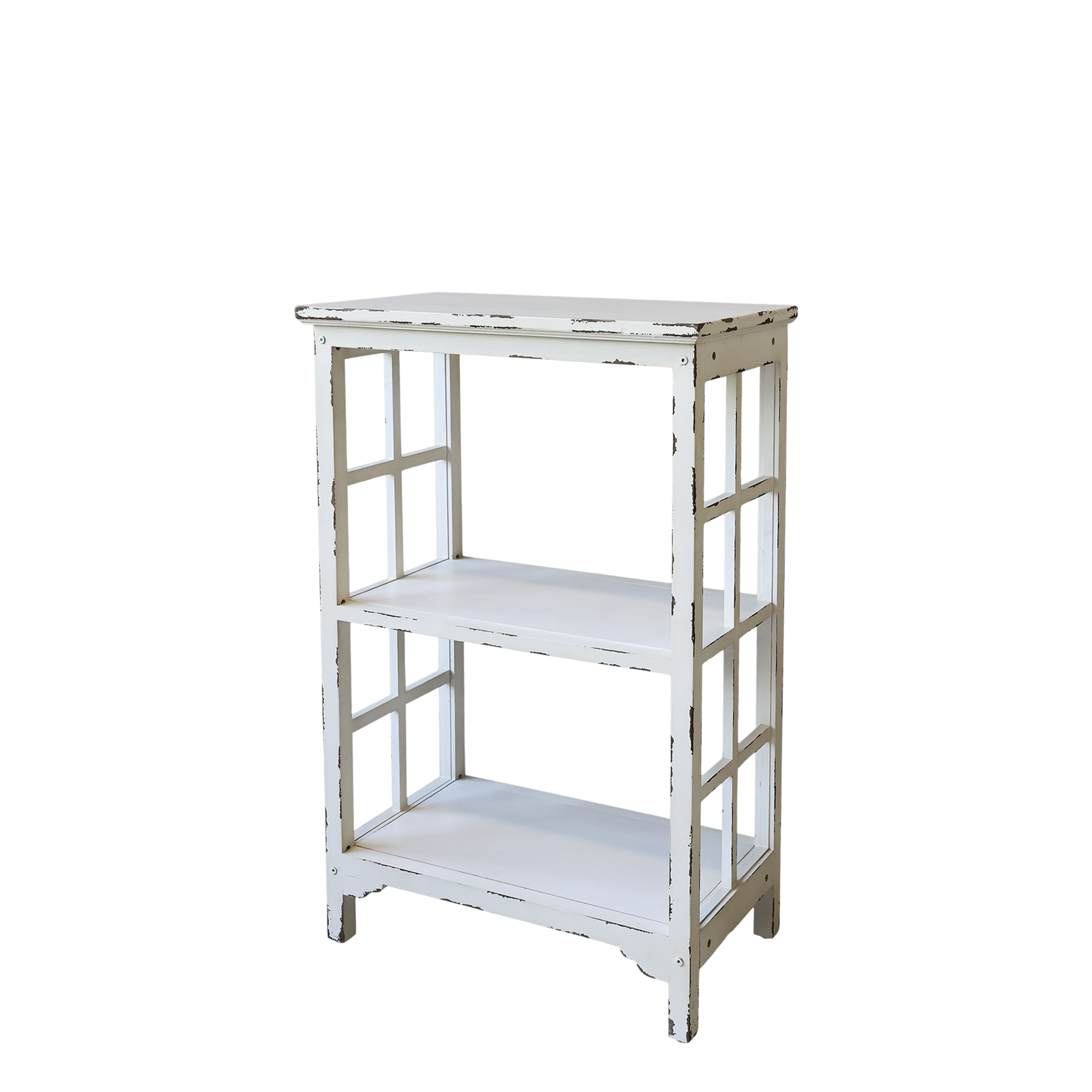 Bord med hylla - Sidobord - H90/L60/B35 cm - Antik Creme - 2 Pack - 2