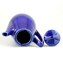 Hertha Bengtsson (Blå Eld 1950) Blue Modern Coffee Pot with Fish Scale Relief 22 cm