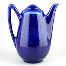 Hertha Bengtsson (Blå Eld 1950) Blue Modern Coffee Pot with Fish Scale Relief 22 cm