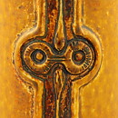 Sven Wejsfelt (1960s) Unique Yellow Vase with Relief Decor 12 cm