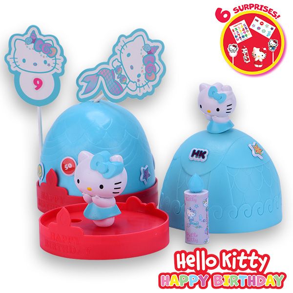 Hello Kitty Happy Birthday Tårtdekoration - Mermaid Blå - 3