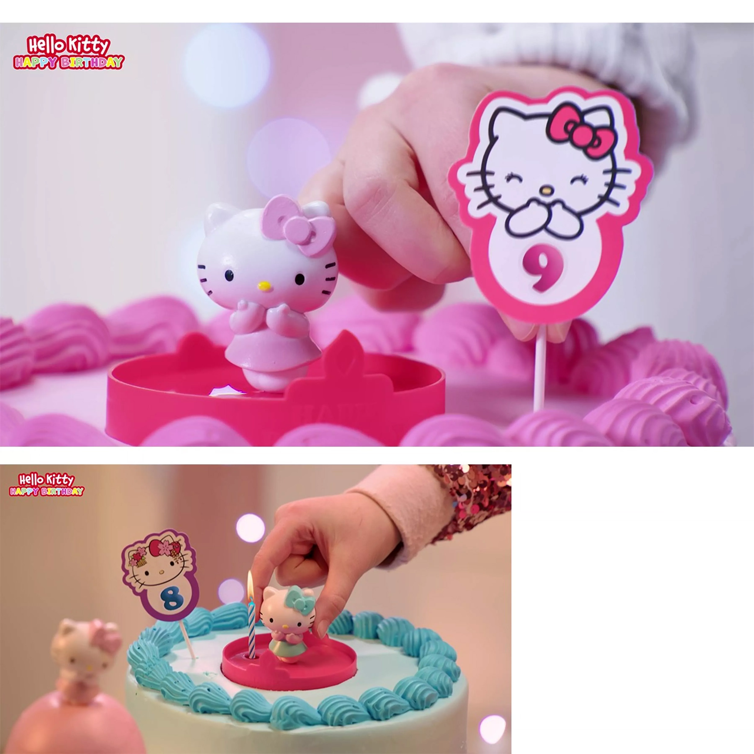 Hello Kitty Happy Birthday Tårtdekoration - Mermaid Blå - 7