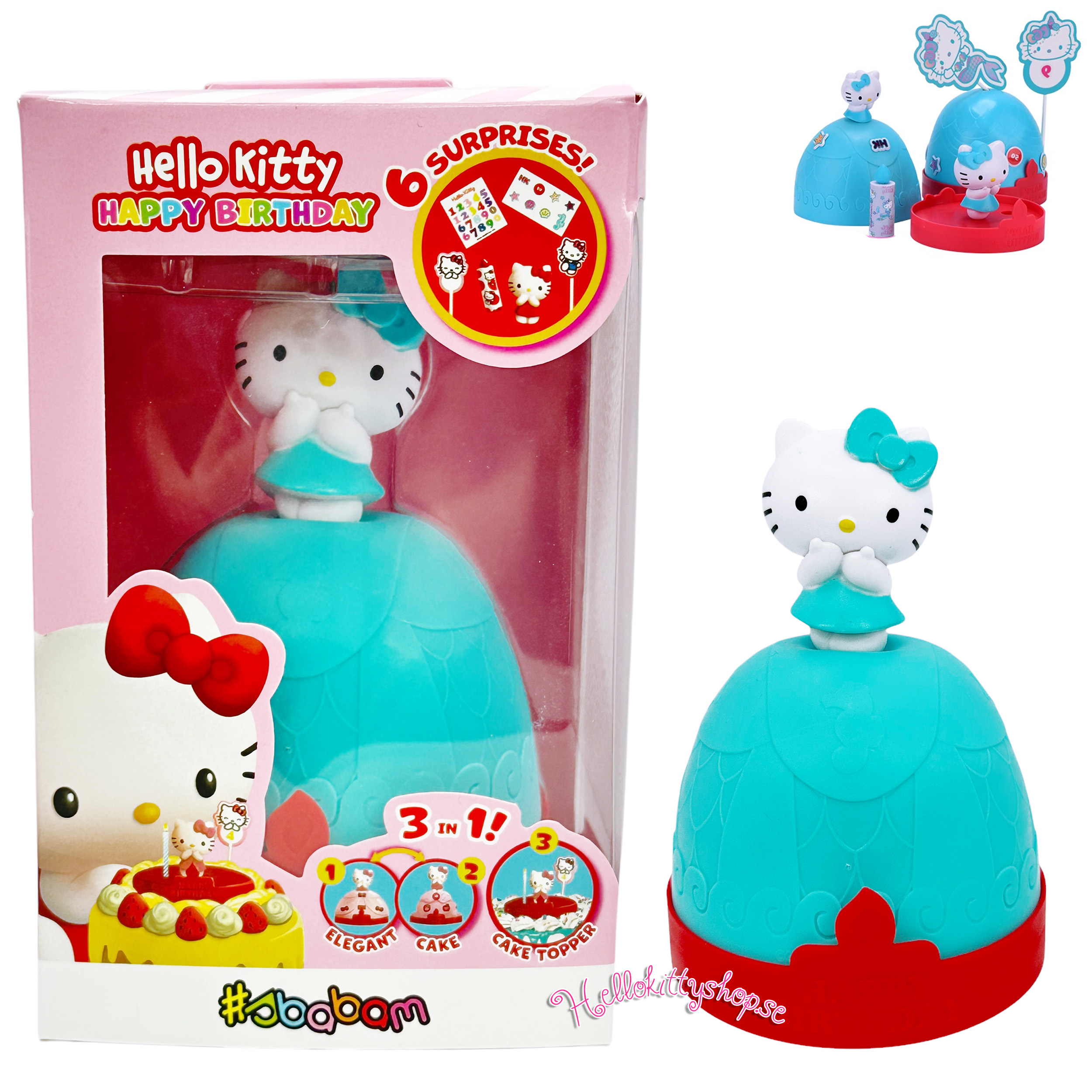 Hello Kitty Happy Birthday Tårtdekoration - Mermaid Blå