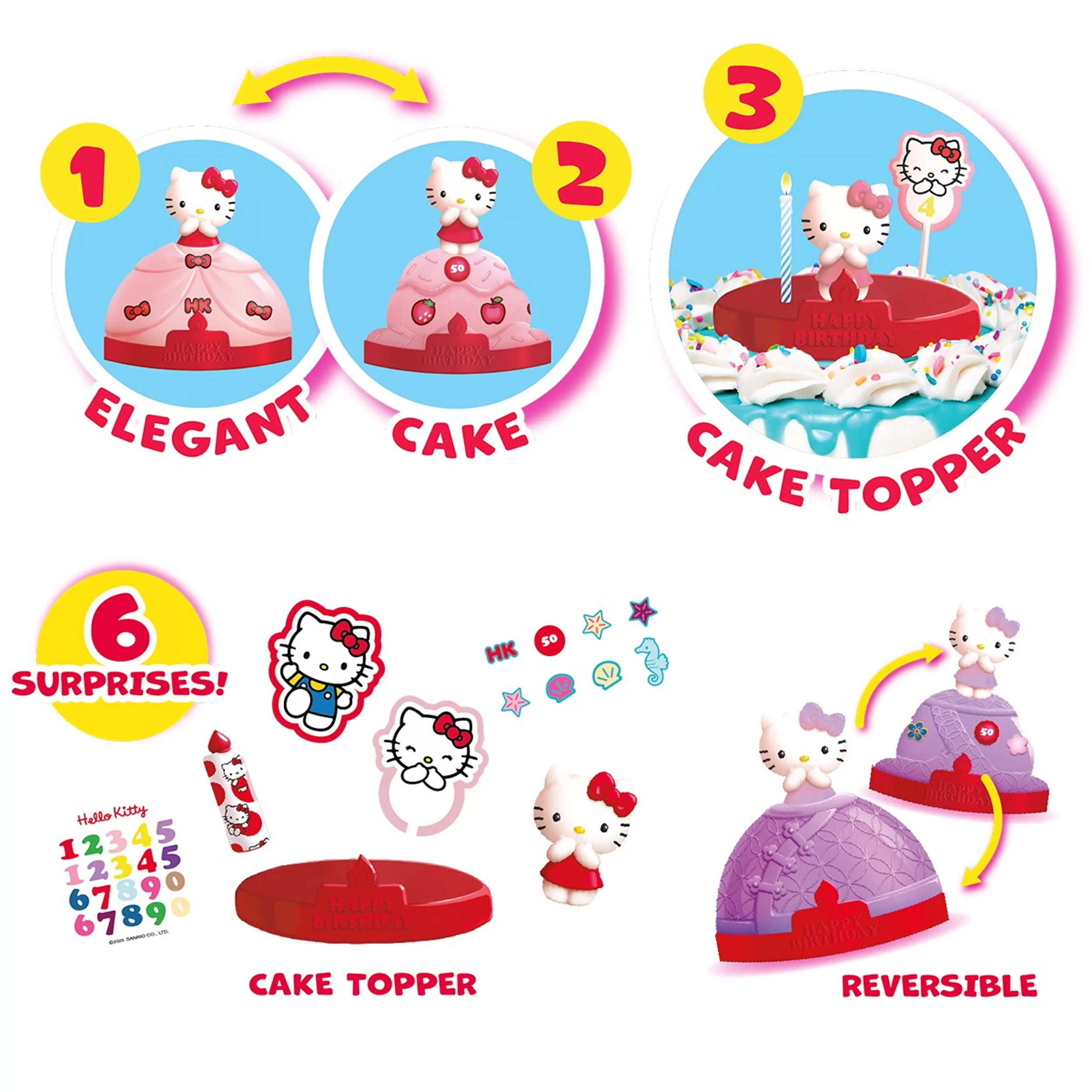 Hello Kitty Happy Birthday Tårtdekoration - Mermaid Blå - 5