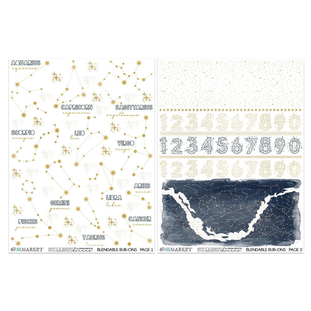 49 And Market - Rub-On Transfer Set 6x8 - Starlight Dreams Constellation - 2