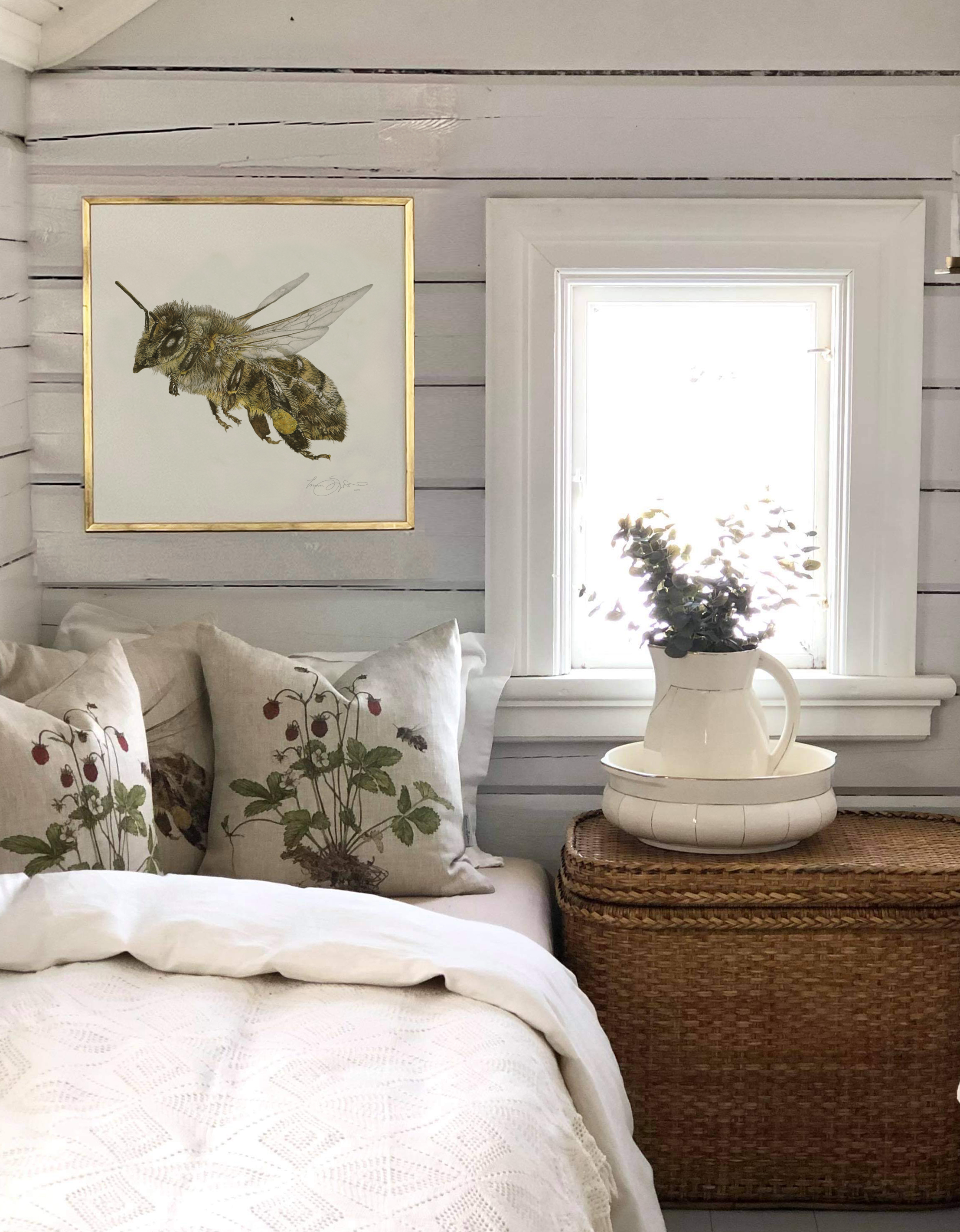 ART PRINT HONEY BEE 50x50
