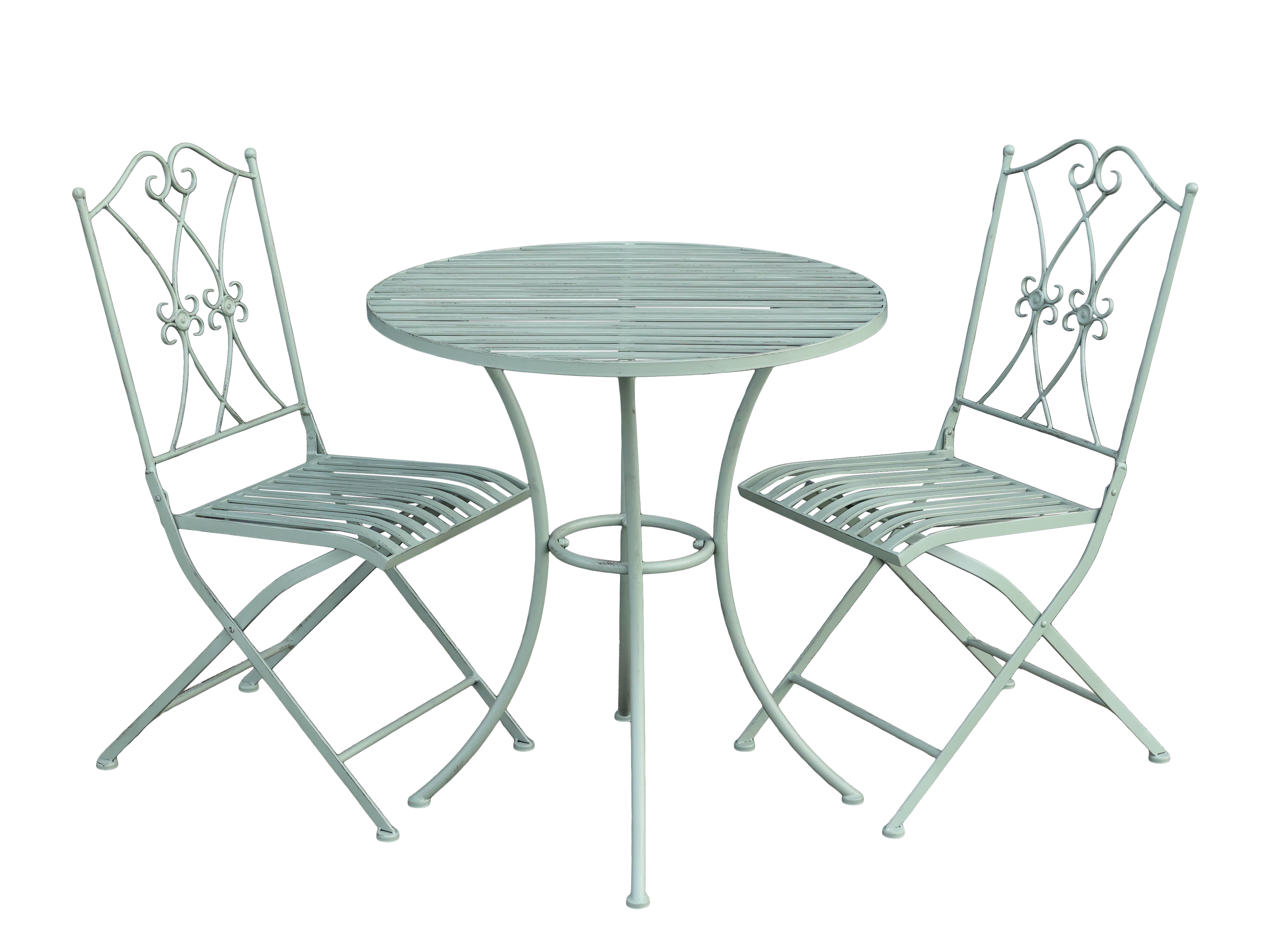 Café set with 2 chairs and 1 table - H72/Ø70 cm - H93/L47/W40 cm - 2