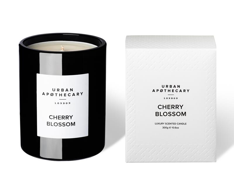 Urban.A Cherry Blossom Luxury Black Glass Candle