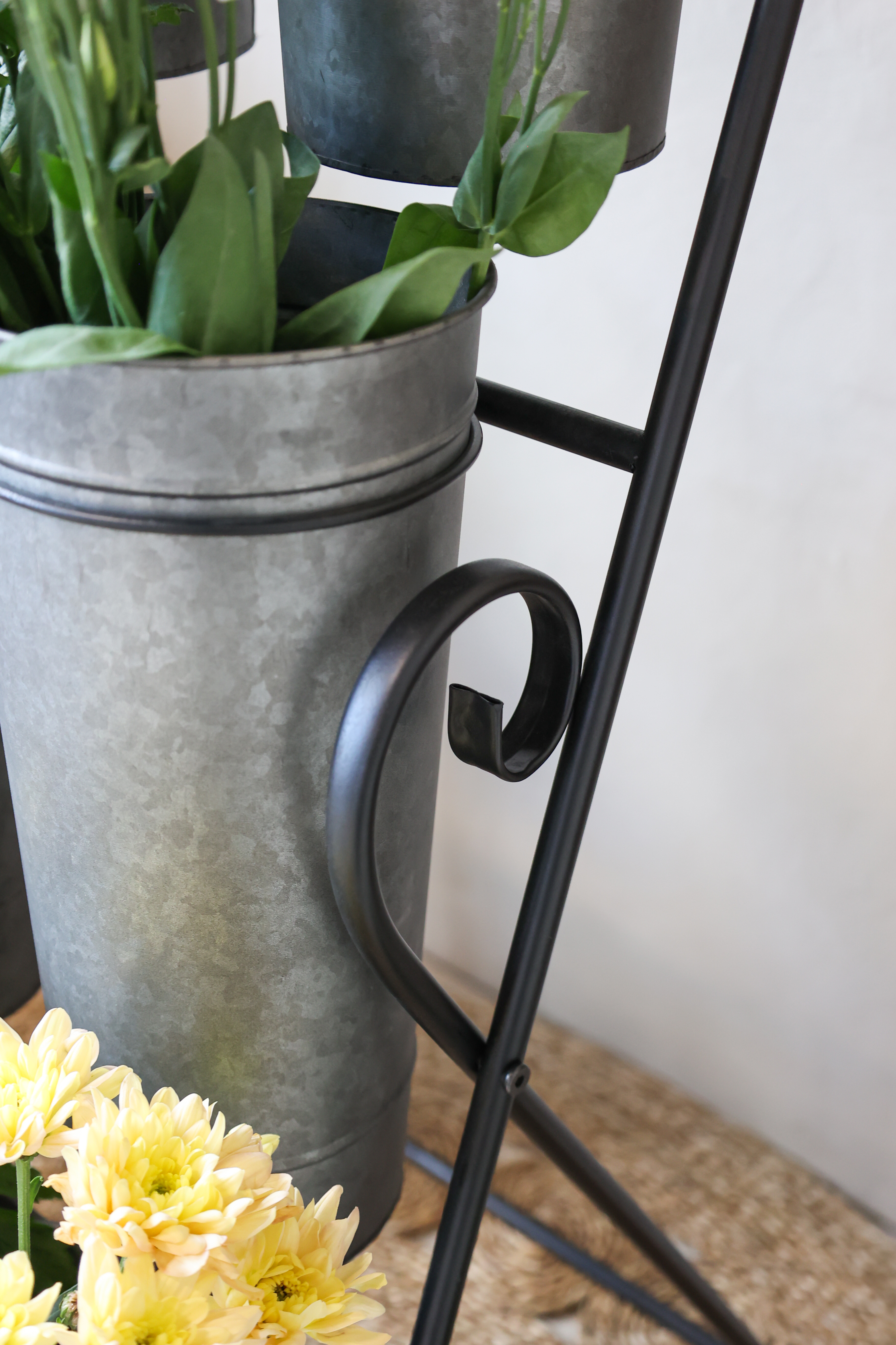 Hylla för blommor med 9 gömmor - H127/L61/B53 cm - Antik Zink - 5