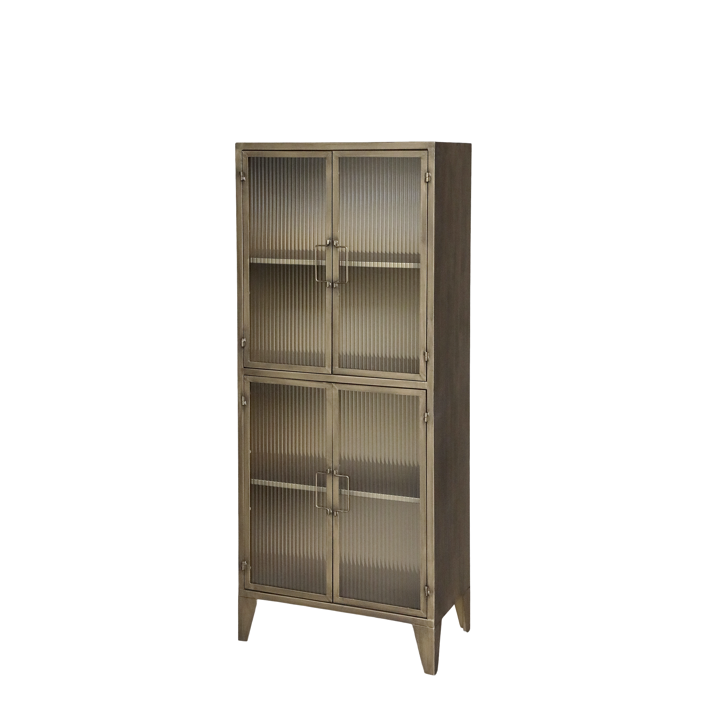 Display cabinet with 4 glass doors - Display cabinet - H149.5/L60/W33 cm - Antique Brass - 2