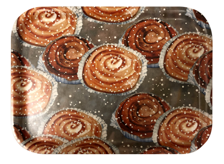 Bricka, Kanelbulle 20 x 27 cm