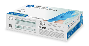 Examination glove Accelerator-free nitrile M Blue 100 pcs