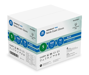 Examination glove Accelerator-free nitrile S Blue 10 x 100 pcs