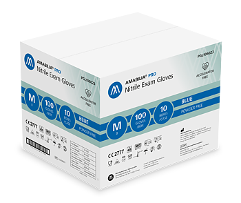 Examination glove Accelerator-free nitrile M Blue 10 x 100 pcs