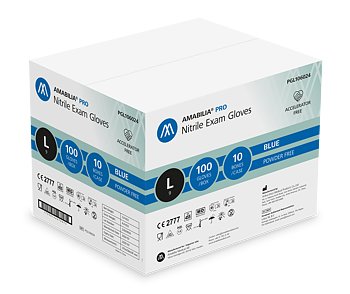 Examination glove Accelerator-free nitrile L Blue 10 x 100 pcs
