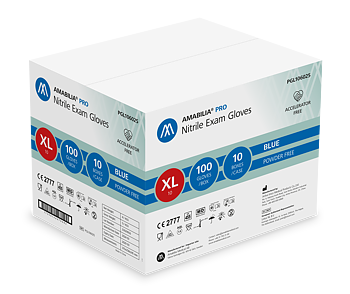 Examination glove Accelerator-free nitrile XL Blue 10 x 100 pcs