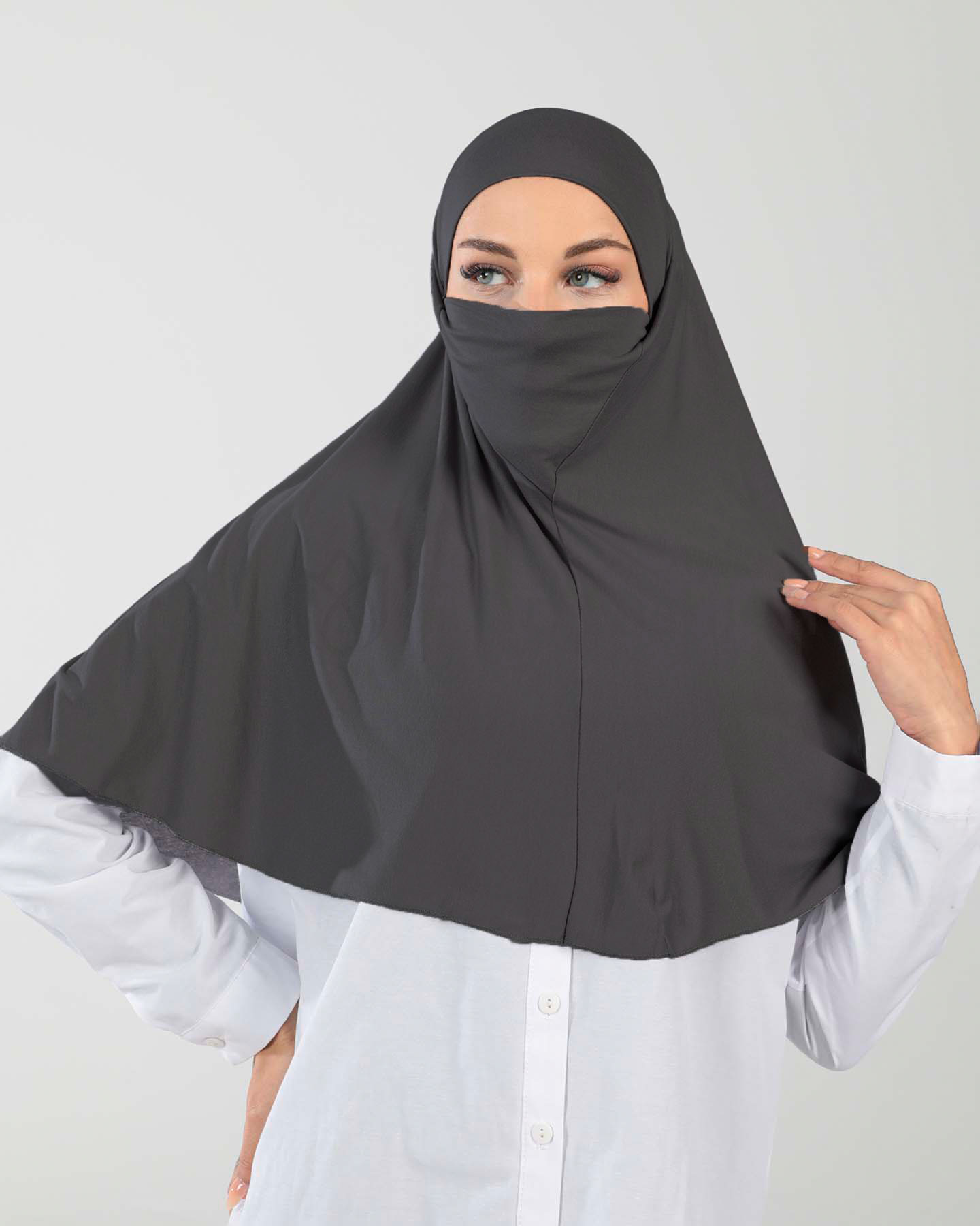 Hijab - Al Amira X-Large - One Piece - Dark Gray - 3