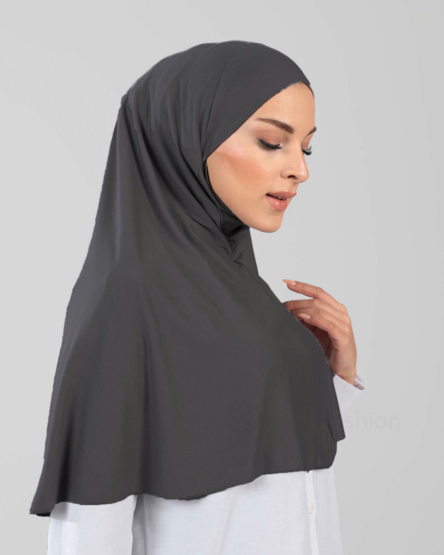 Hijab - Al Amira X-Large - One Piece - Dark Gray - 4
