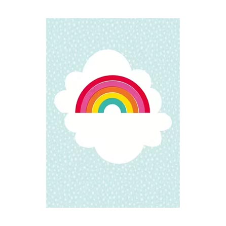 3Dkort, flippout, Rainbow härligt födelsedagskort från The Art File med gult kuvert