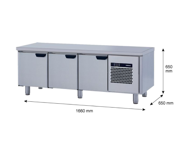 Porkka - Grillkylbänk GNL - Kylaggregat, 3 Moduler - Mått: 1660 x 650 x 650 mm - 104